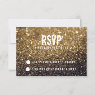 RSVP Party Invite   Gold Lit Nite Fab