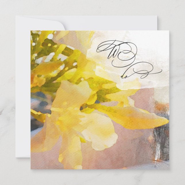 *~* RSVP Peach Watercolor Floral AR15 QR WEDDING Invitation (Front)