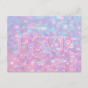 RSVP Pink Bokeh Lights Invitation Postcard