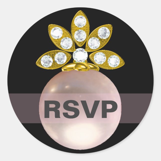 RSVP Pink pearl Classic Round Sticker (Front)