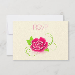 RSVP Pink Rose Illustration Card