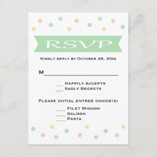 RSVP Polka Dot Mint Green & White Wedding - Menu