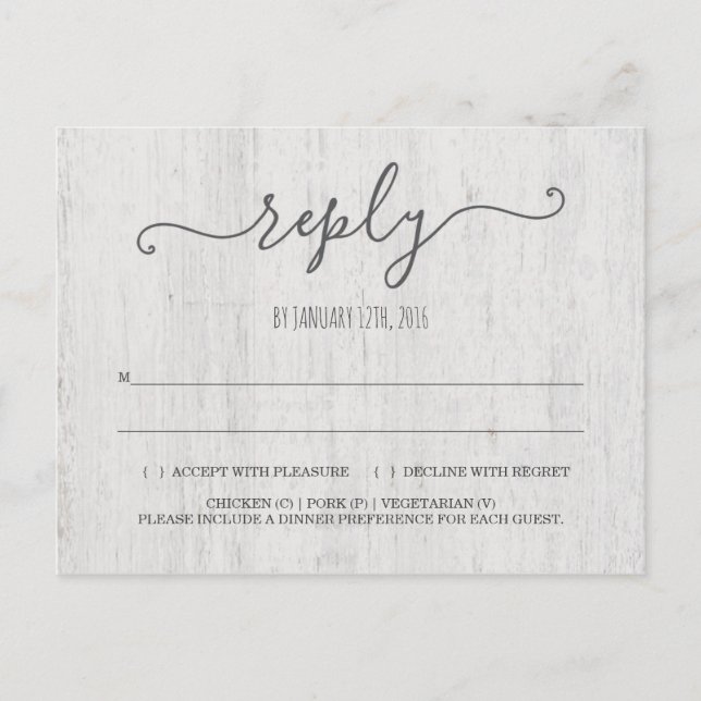 RSVP Postcard | Rustic Romantic (Front)