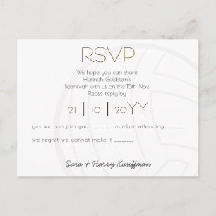 RSVP Postcard with Volleyball graphic