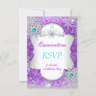 RSVP Princess Quinceanera Purple Teal