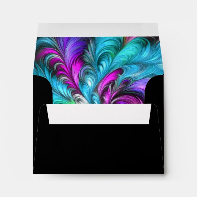 RSVP Purple Pink Blue Pastel Drawing Envelope (Back (Bottom))