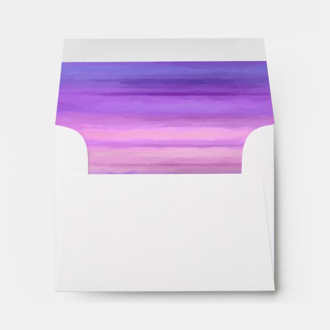 RSVP Purple Pink Stripes Envelope (Back (Bottom))