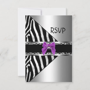RSVP Purple Silver Black Zebra Leopard Card