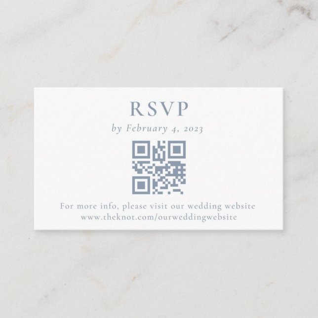 RSVP QR code Insert Card - Dusty Blue (Front)