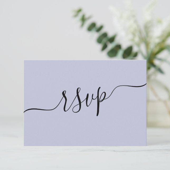 Rsvp QR Code Purple Wedding Card (Standing Front)