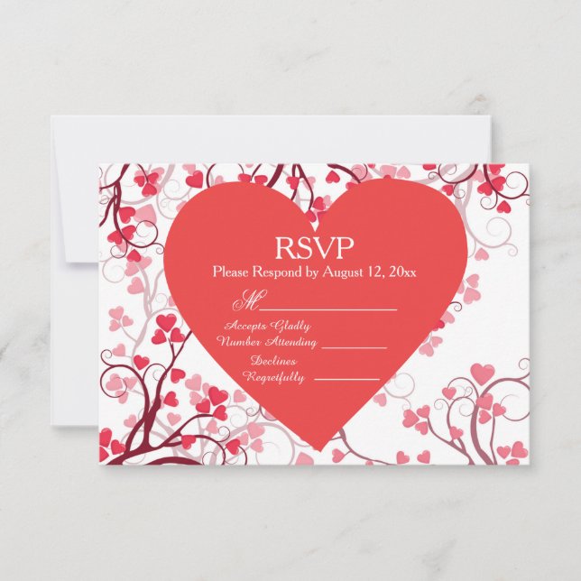 RSVP Red Hearts Card (Front)