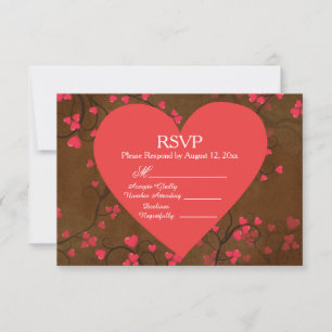 RSVP Red Hearts Card