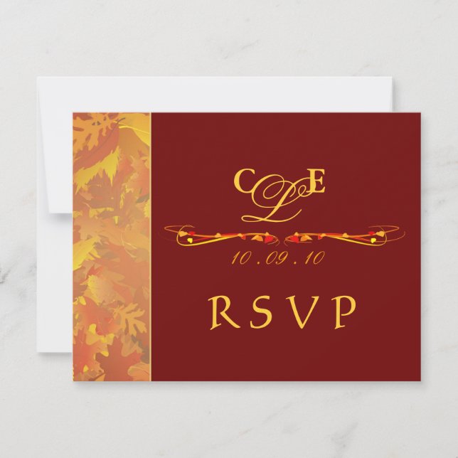RSVP Reply Cards - Autumn Wedding Invitations (Front)