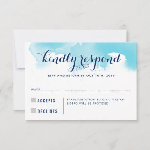 RSVP REPLY RESPONSE blue watercolor kids info