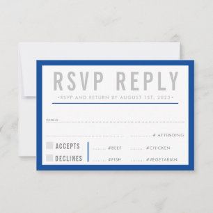 RSVP REPLY RESPONSE modern bold boy blue grey