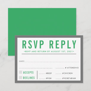 RSVP REPLY RESPONSE modern bold boy grey green