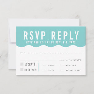 RSVP REPLY RESPONSE modern bold cute wave mint