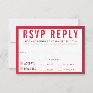 RSVP REPLY RESPONSE modern red burgundy gradient