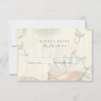 RSVP Response Beach Seashell Conch Shell Wooden