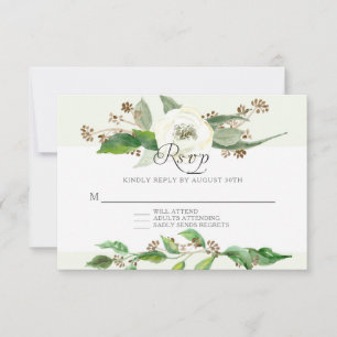 RSVP Response BOHO Rustic Foliage Leaf Wild Rose