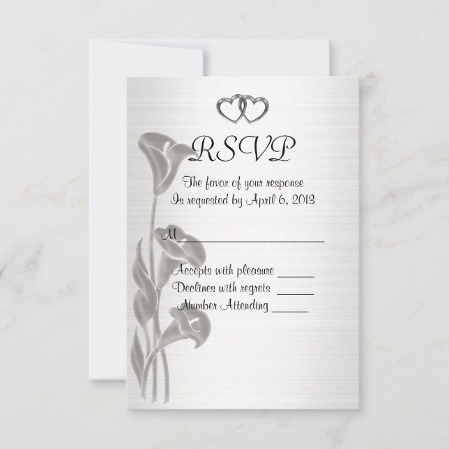 RSVP response card calla lilies (Front)