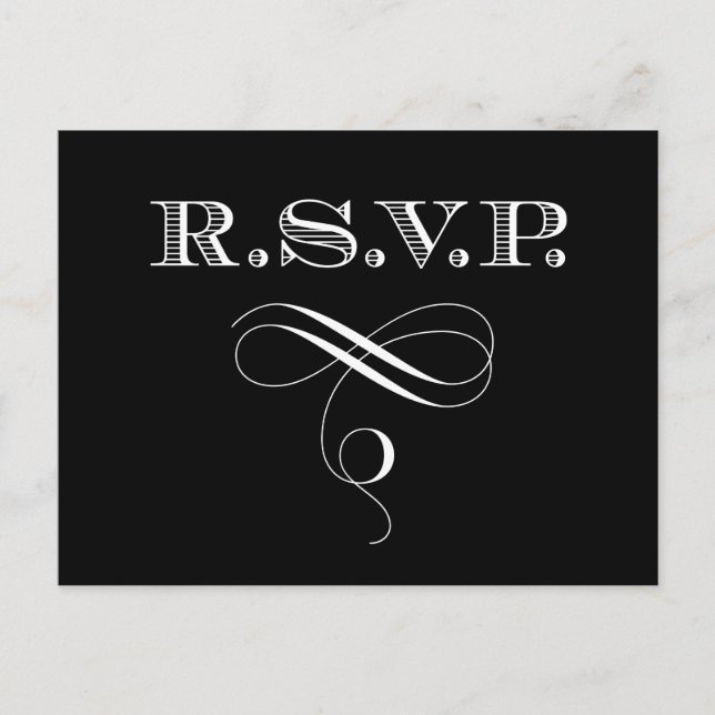 Rsvp Response Card Custom Colour Post Card (Front)