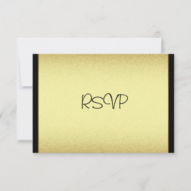 RSVP Response Card Events Gold Black (Front)
