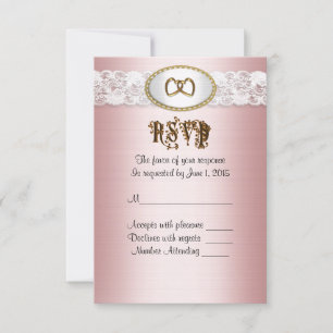 RSVP response card Pink satin-look