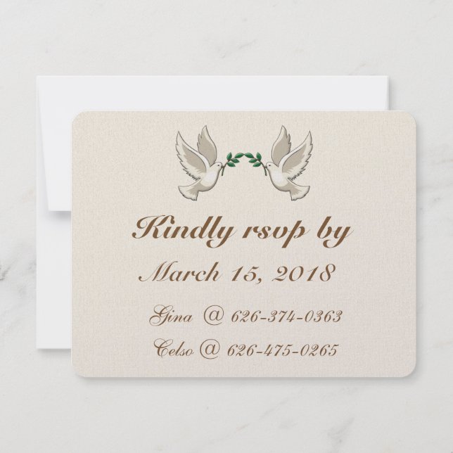 RSVP Response Cards for 50th Wedding Anniversary (Back)
