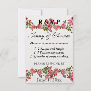 RSVP Response Shower Wedding Roses Destiny