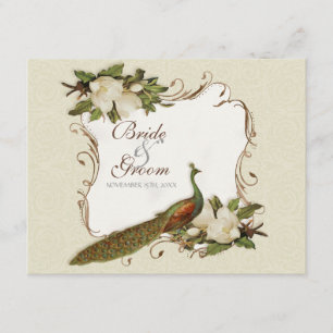 RSVP Response - Vintage Peacock & Magnolia Swirls