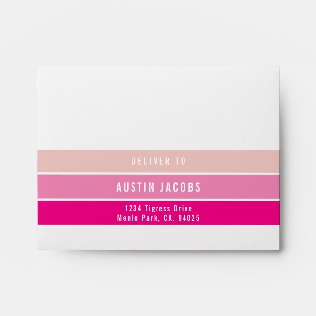 RSVP RETURN ADDRESS modern gradient pretty pink Envelope (Front)