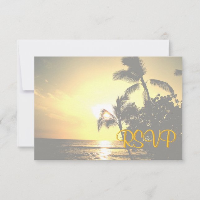 RSVP Romantic Beach Wedding Celebration Invite (Front)