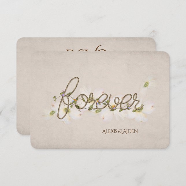RSVP-rope forever with flowers Invitation (Front/Back)
