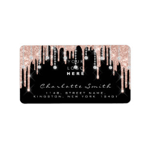 RSVP Rose Glitter Drips Diamond Logo Bidal Label