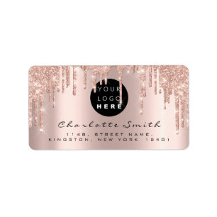 RSVP Rose Sparkly Glitter Makeup Custom Logo Label