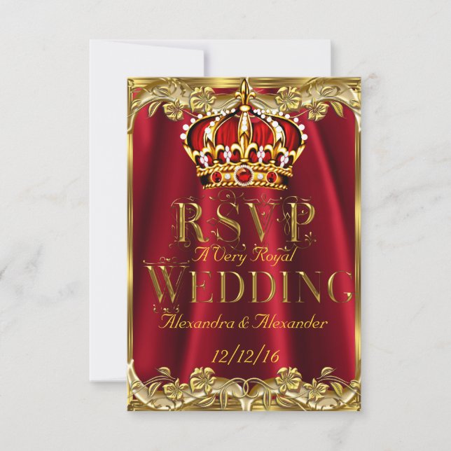 RSVP Royal Red Wedding Gold Crown (Front)