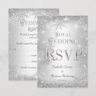 RSVP Royal Wedding Silver Winter Wonderland Crown Card
