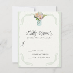 RSVP Rustic Mason Jar Roses Script Typography