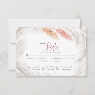 RSVP Rustic Pink Foxtail and Ivory Pampas Grass   Card