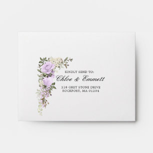 RSVP - Rustic Purple Rose Floral Address Envelope