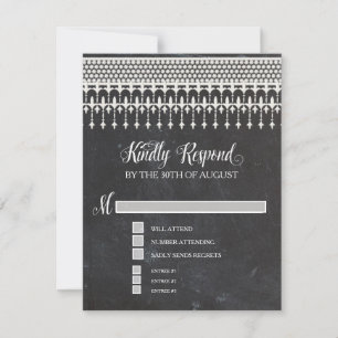 RSVP Rustic Vintage Lace Chalk Script Typography