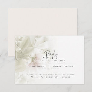 RSVP Rustic Watercolor Blush Peach Blossoms Card