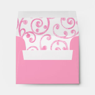 RSVP Scroll Pattern Envelope Pink