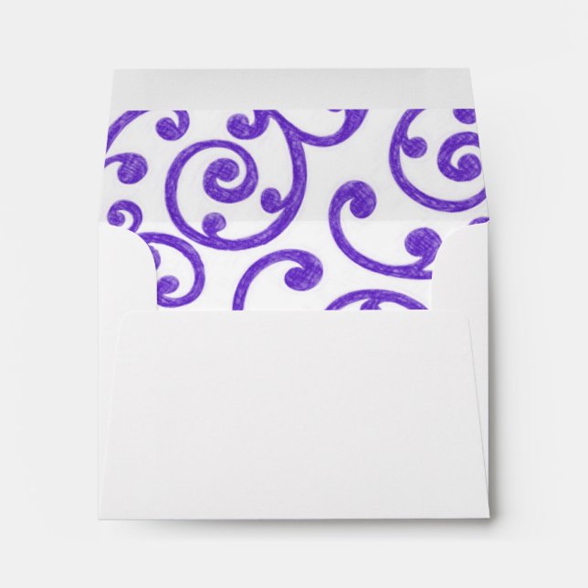 RSVP Scroll Pattern Purple Envelopes (Back (Bottom))