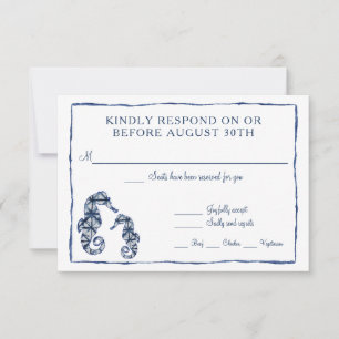 RSVP Shibori Kumo Watercolor Beach Seahorse Ocean Card