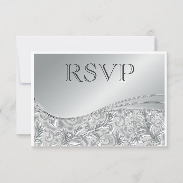 RSVP Silver Wedding invitation Announcement (Front)