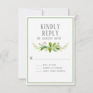 RSVP Simple Eucalyptus Leaf Seeds Greenery Hexagon Card
