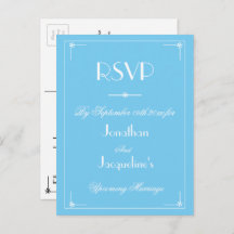 RSVP Simple Modern Aqua Blue Wedding RSVP 