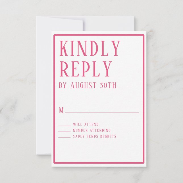RSVP Simple Modern Bold Colour Hexagon Geometric Card (Front)